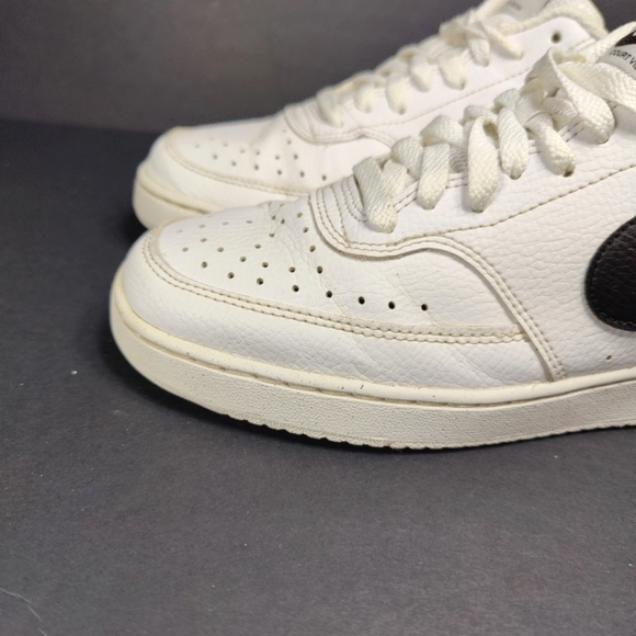 Nike Court Vision White Black Basketball Leather Sneakers Women's Shoes Size 9 - Picture 5 of 9